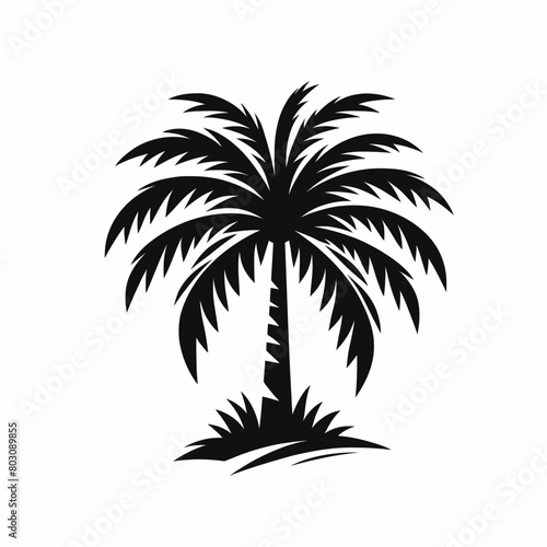 palm tree silhouette vector illustration white background © sahenur89