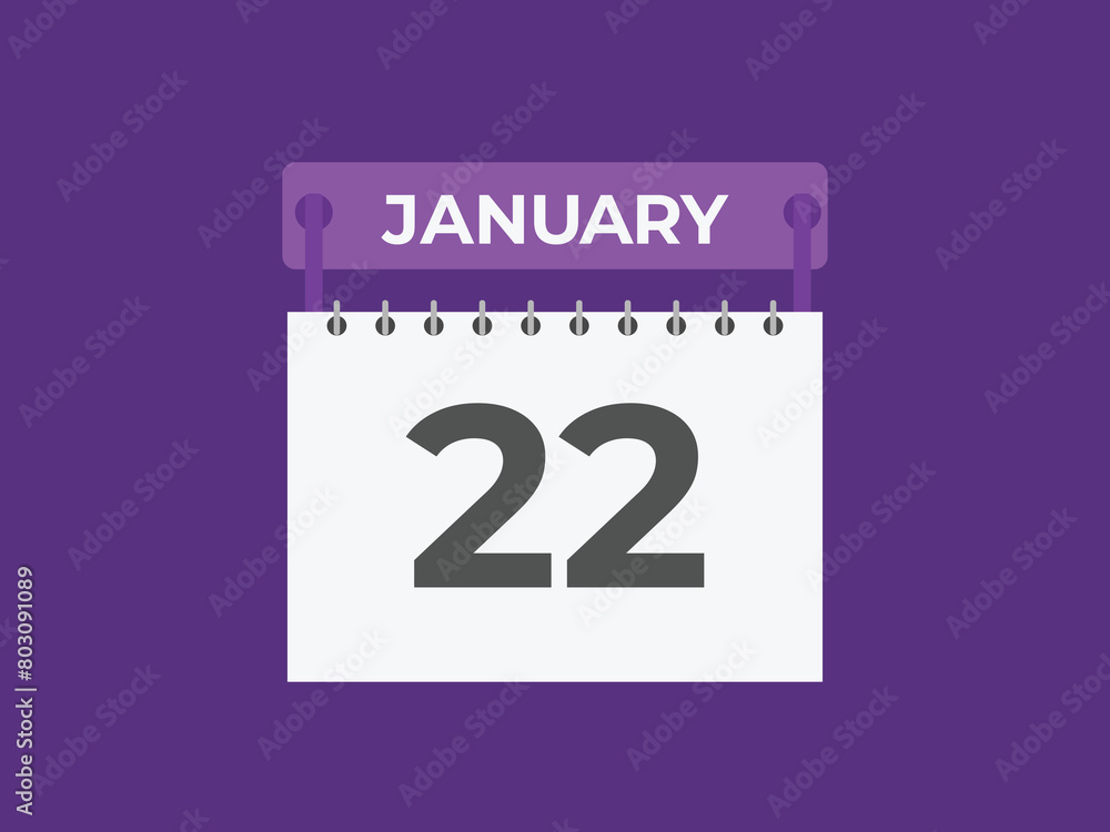 january 22 calendar reminder. 22 january daily calendar icon template. Calendar 22 january icon Design template. Vector illustration
january 22 calendar reminder. 22 january daily calendar icon template. Calendar 22 january icon Design template. Vector illustration