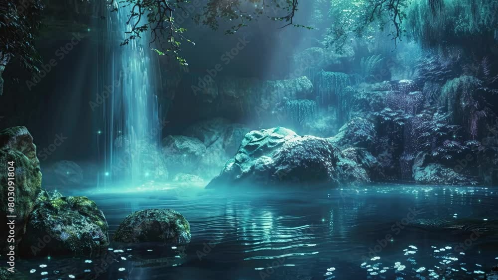 Zen and calm animation loop of natural cave with pool. 4k loop for serenity and ambient music video. Zen and calm animation loop of natural cave with pool. 4k loop for serenity and ambient music video.