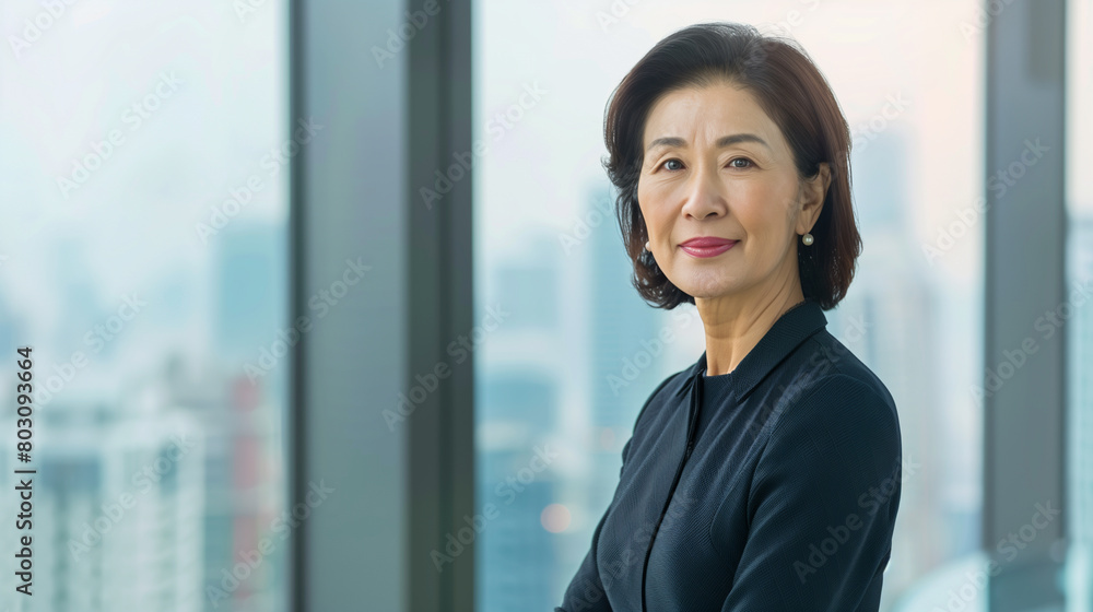 copy space, stockphoto, portrait of a senior asian business woman in a modern office on a high floor in a skyscraper, overlooking the city. Female Asian succesful businesswoman in a skyscraper. copy space, stockphoto, portrait of a senior asian business woman in a modern office on a high floor in a skyscraper, overlooking the city. Female Asian succesful businesswoman in a skyscraper.