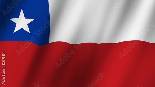 Chilean flag fluttering gracefully in the wind, captured in captivating footage photo