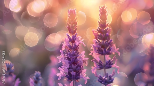 banner close-up purple flowers lavender  illuminated by the sun  blossom  concept summer