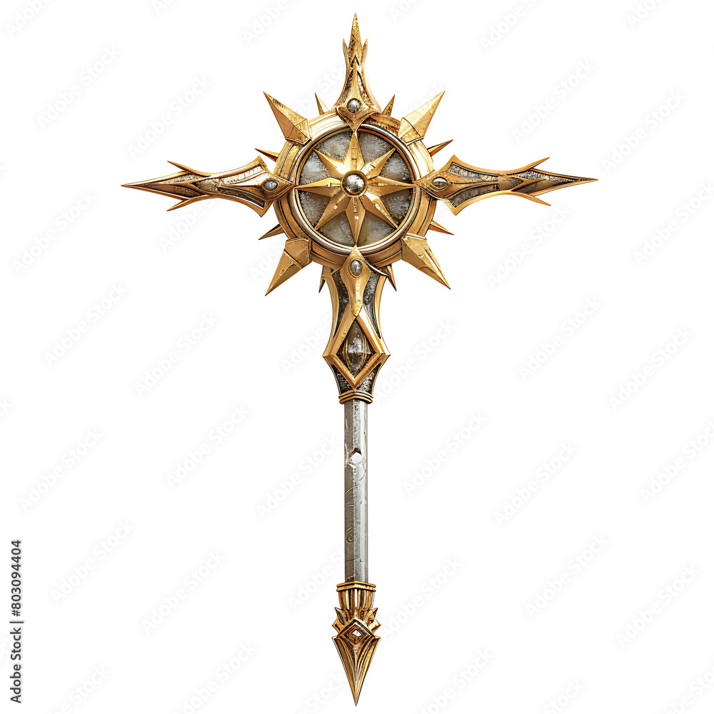 Obraz premium Morning star weapon on isolated transparent background