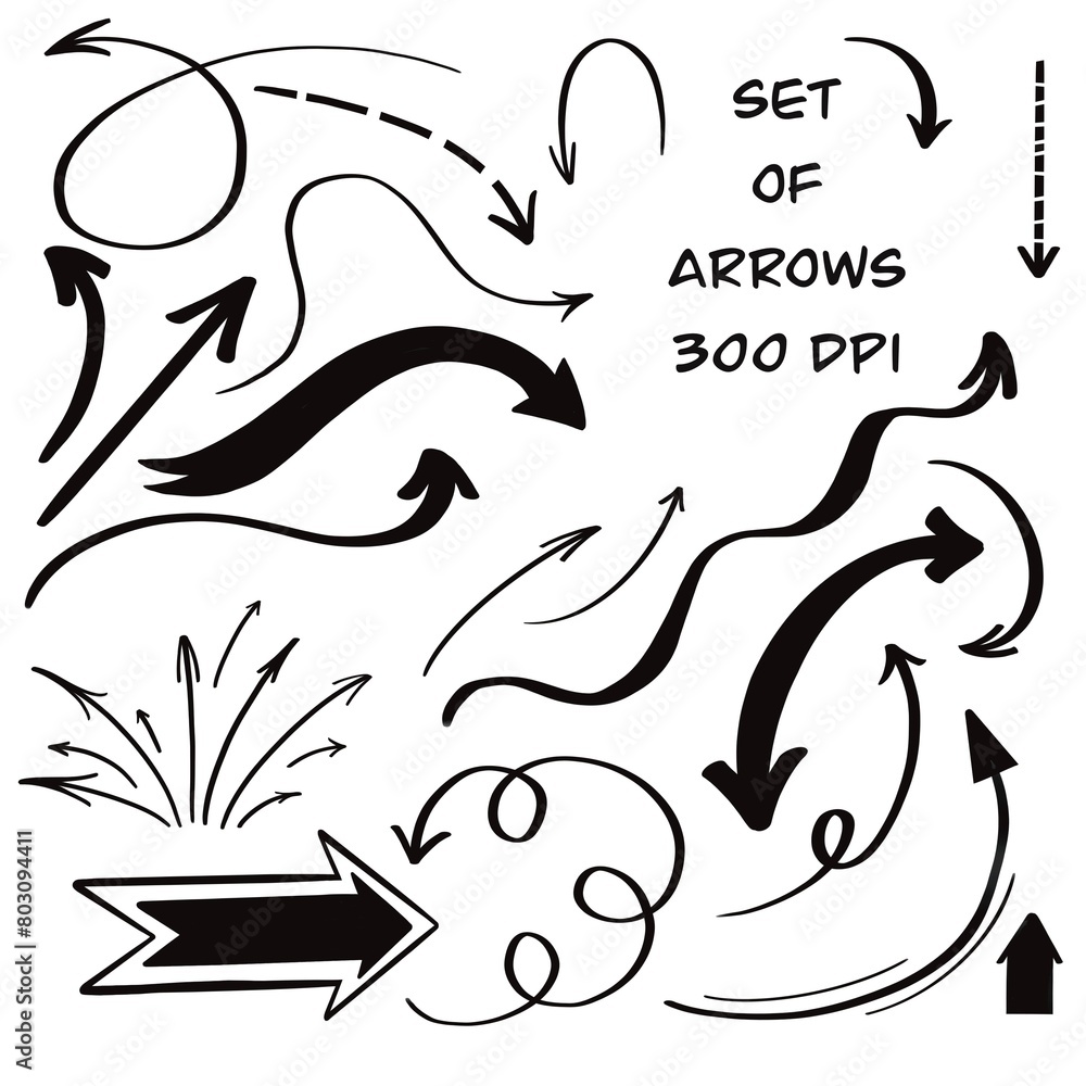 Obraz premium Set of various graphic arrows.