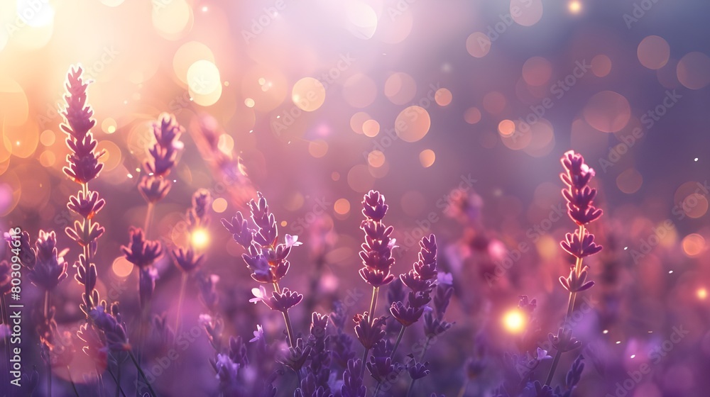 banner close-up purple flowers lavender, illuminated by the sun, blossom, concept summer banner close-up purple flowers lavender, illuminated by the sun, blossom, concept summer