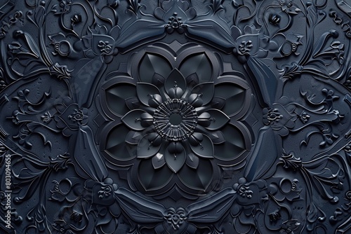 Luxury floral ornament on the wall, 3D rendering, Ai Generated