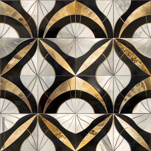 Floor tile or wall pattern in graphic style.