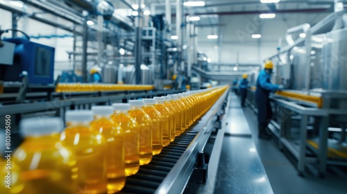 Sleek and modern food packaging production line with yellow plastic. Technology and industrial concept.