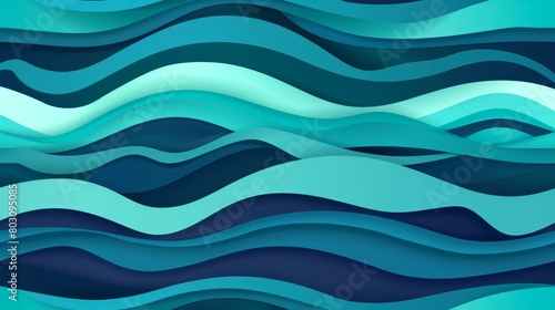 Abstract Blue Wavy Layers Background Design