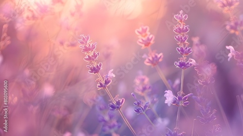 banner close-up purple flowers lavender  illuminated by the sun  blossom  concept summer
