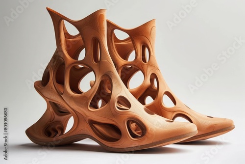 Shoes with organic shapes, growing and adapting to the wearers feet like a second skin photo