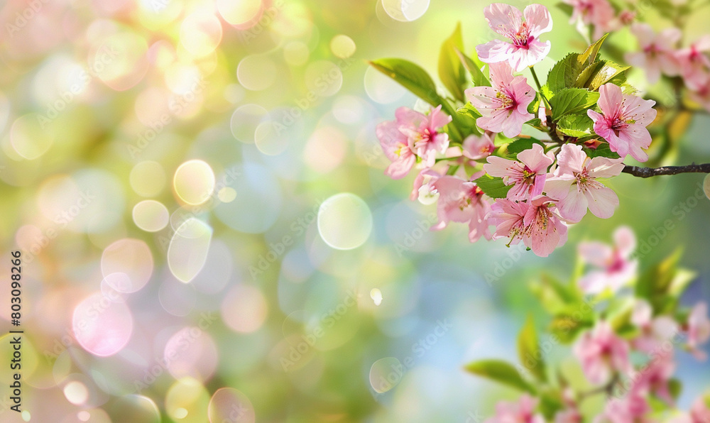 Spring Blossom - A Vibrant Display of Colorful Flowers with Bokeh Background Spring Blossom - A Vibrant Display of Colorful Flowers with Bokeh Background