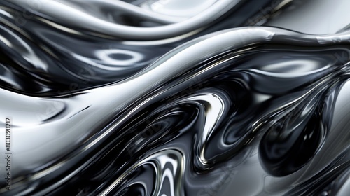 abstract liquid metal waves  highly detailed  with a white background  shiny chrome  fluid design  metallic reflections  high resolution  sharp focus  with studio lighting  professional color grading