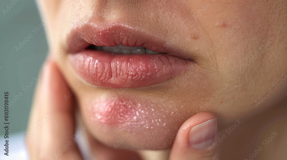 Pain and itching in the corners of the lips of a girl's mouth. Seizures