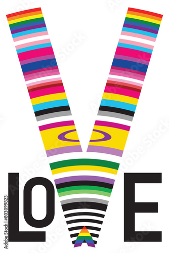 Abstract LGBT-related illustration. Rainbow colours.