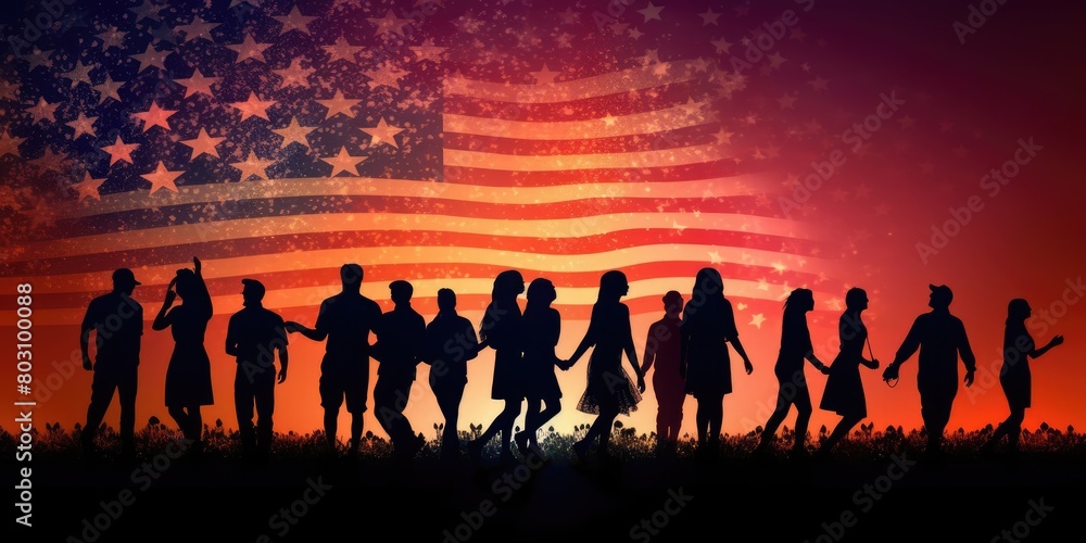 Fototapeta premium July 4th is Independence Day of the United States of America.