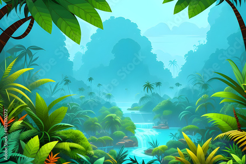 tropical island with tropical fishes