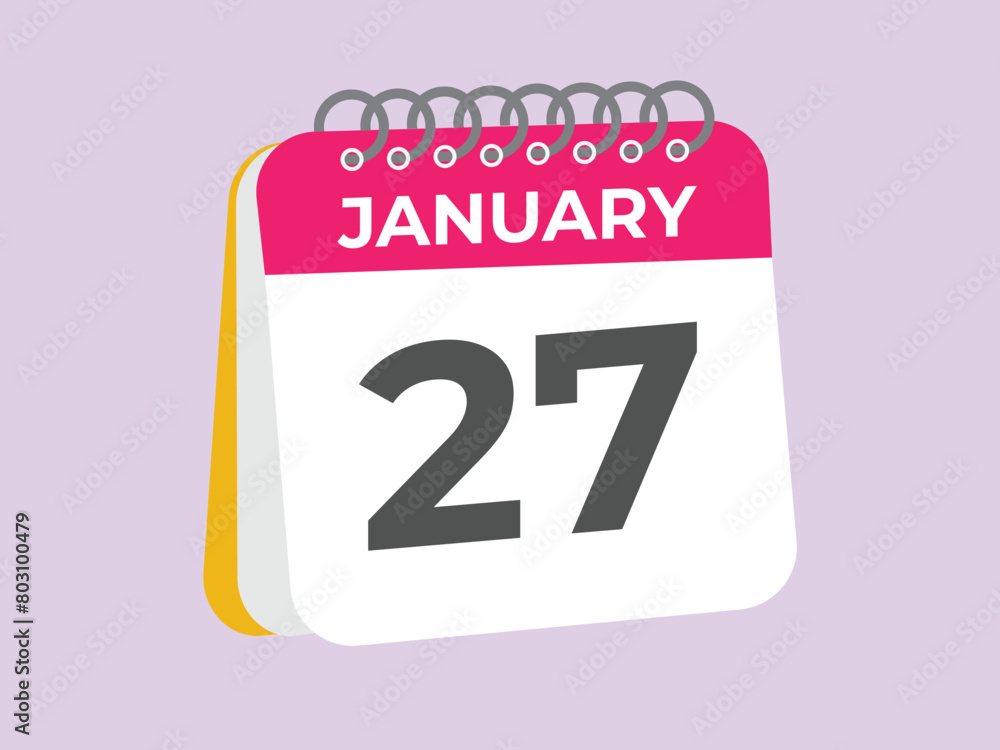 january 27 calendar reminder. 27 january daily calendar icon template. Calendar 27 january icon Design template. Vector illustration
january 27 calendar reminder. 27 january daily calendar icon template. Calendar 27 january icon Design template. Vector illustration