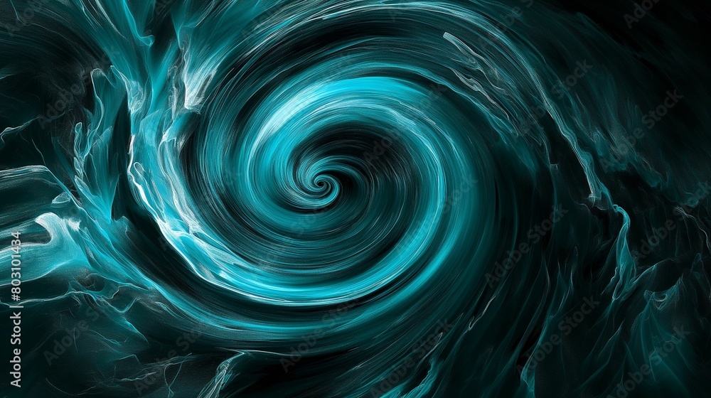 Abstract teal swirls, digital art representing motion and fluid dynamics. Abstract teal swirls, digital art representing motion and fluid dynamics.