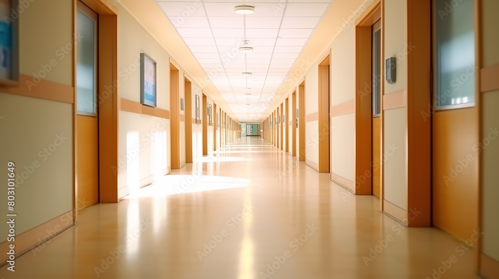 Blurred interior of hospital