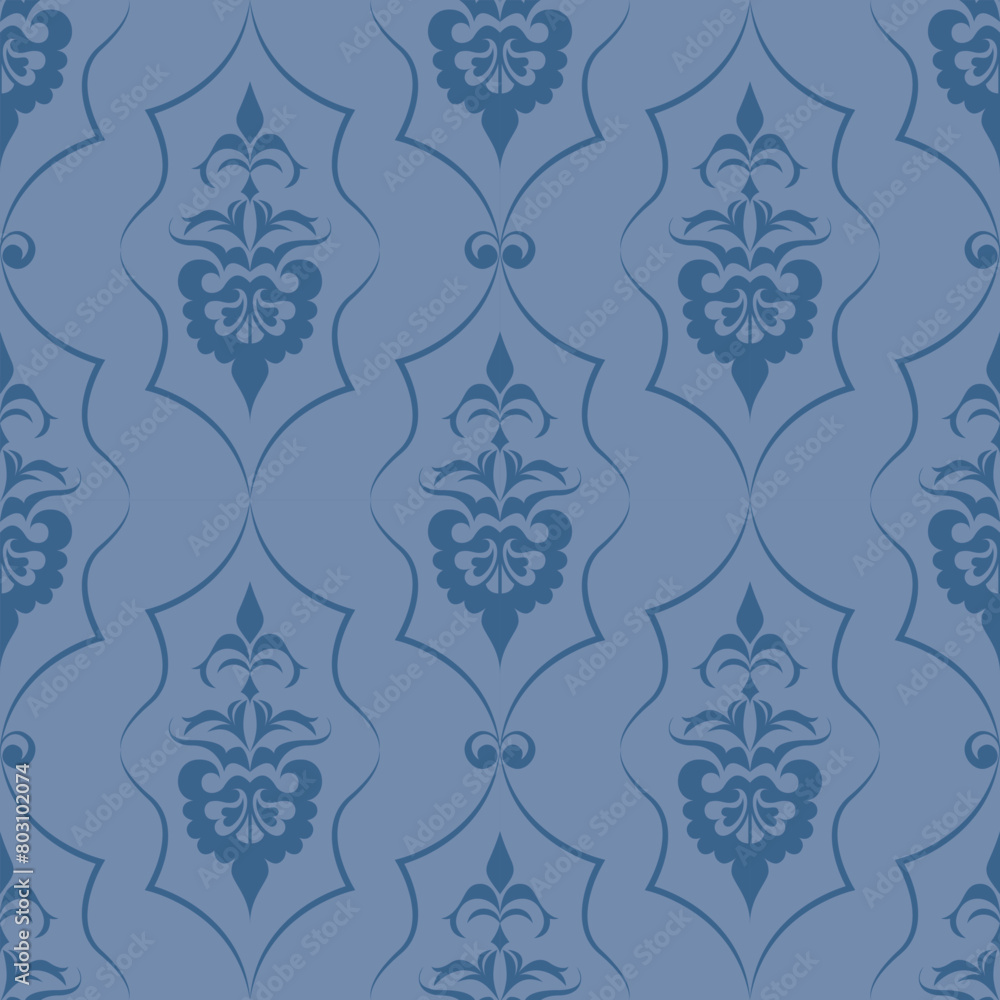 seamless botanical pattern of painted oriental motifs seamless botanical pattern of painted oriental motifs