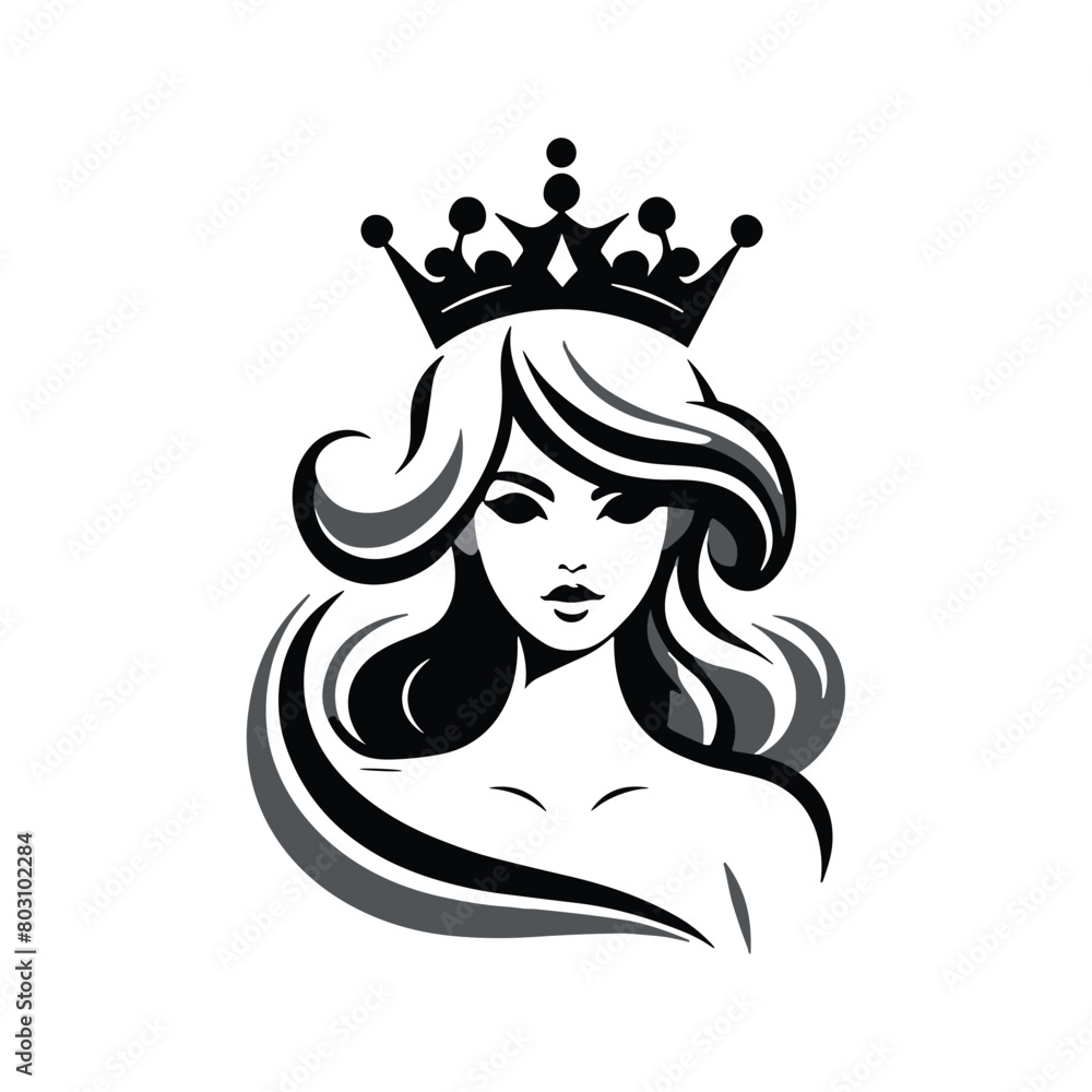 princess fashion woman beauty face salon logo princess fashion woman beauty face salon logo