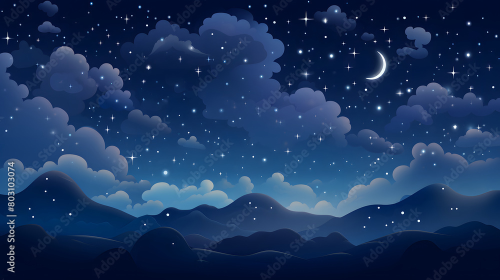 Digital calm night stars and moon abstract art design graphic poster web page PPT background Digital calm night stars and moon abstract art design graphic poster web page PPT background