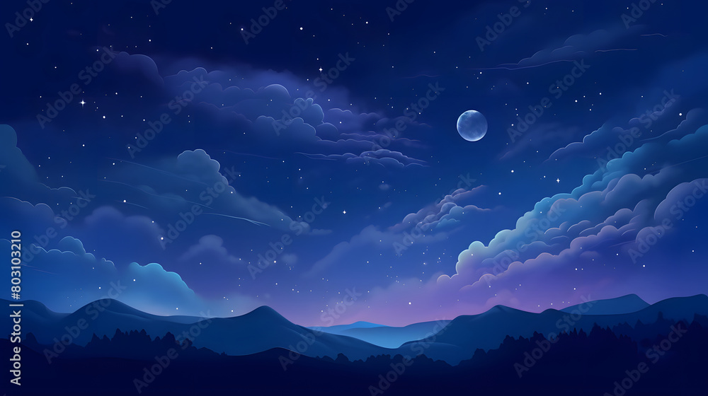 Digital calm night stars and moon abstract art design graphic poster web page PPT background Digital calm night stars and moon abstract art design graphic poster web page PPT background