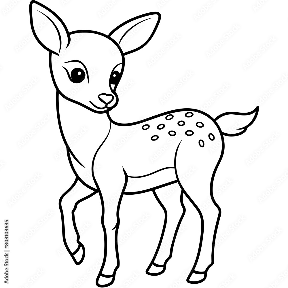 A baby deer logo icon vector illustration. A baby deer logo icon vector illustration.