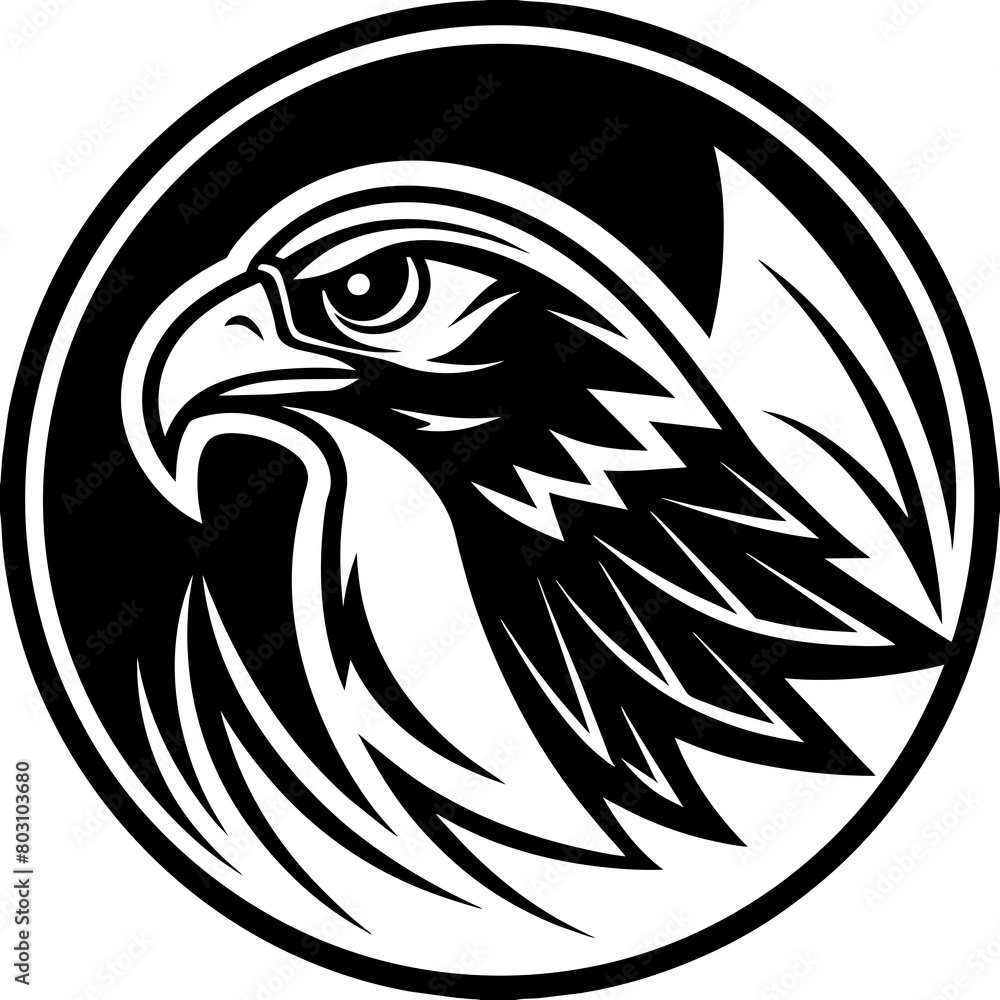 Fototapeta premium A eagle head tattoo logo icon vector illustration.