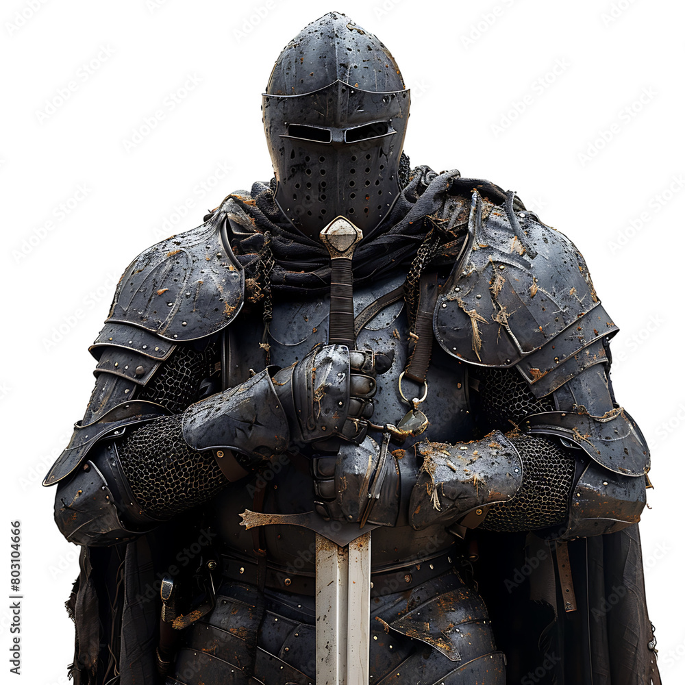 Knight sword on isolated transparent background Knight sword on isolated transparent background