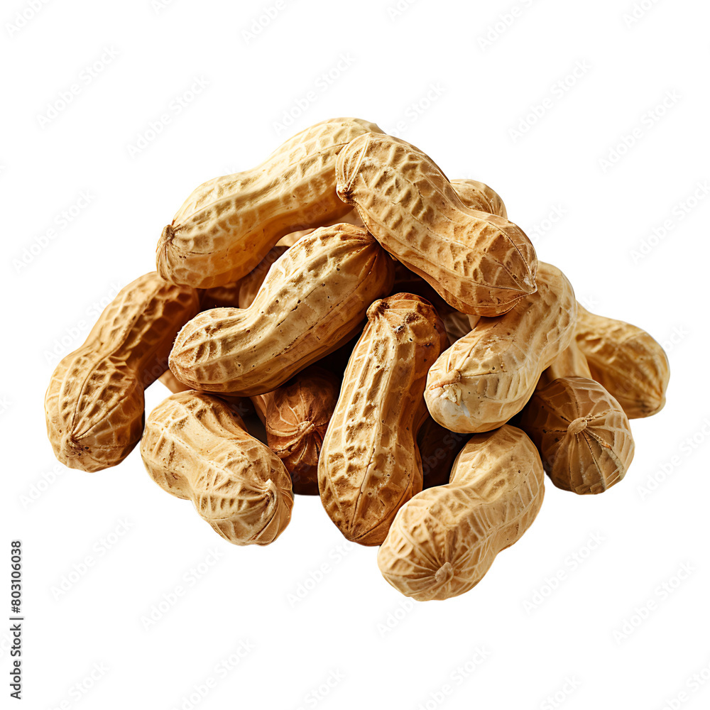 Peanuts on isolated transparent background Peanuts on isolated transparent background