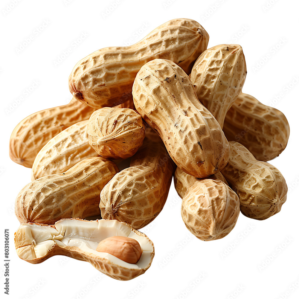 Peanuts on isolated transparent background Peanuts on isolated transparent background
