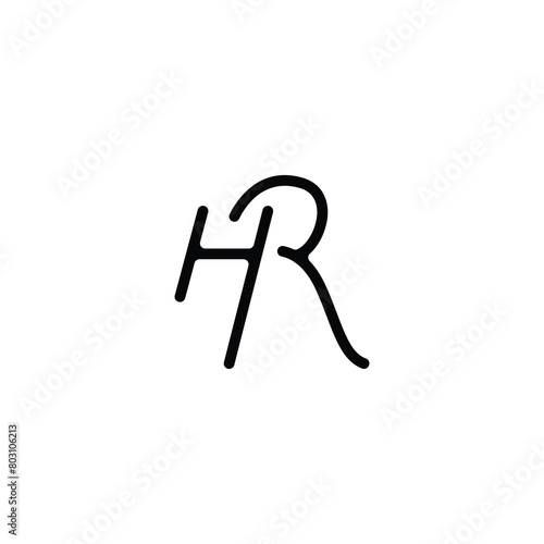 Modern HR Monogram logo design 