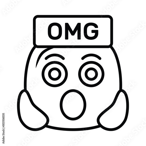 Oh My God expression emoji vector design, editable vector