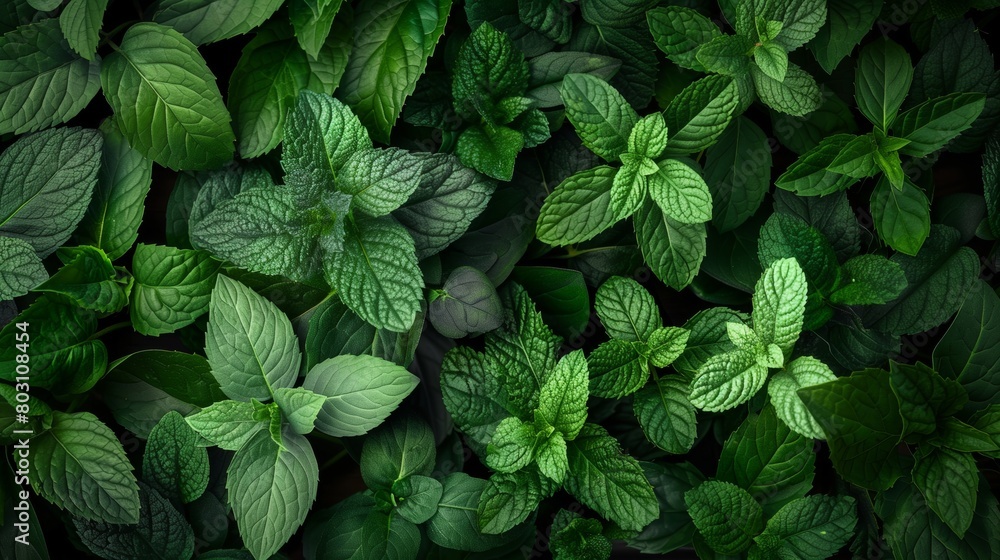 Lush green leaves densely packed covering the frame, with a dark moody tone. Lush green leaves densely packed covering the frame, with a dark moody tone.