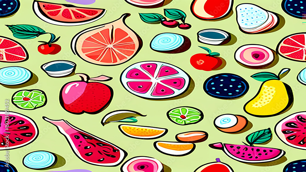 seamless pattern with fruits seamless pattern with fruits