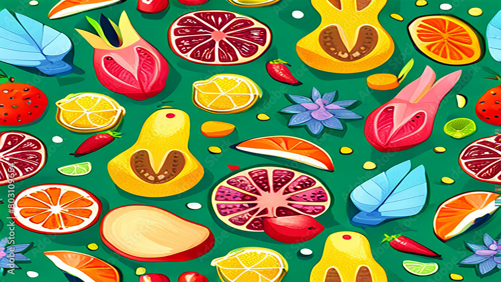 seamless pattern with fruits seamless pattern with fruits