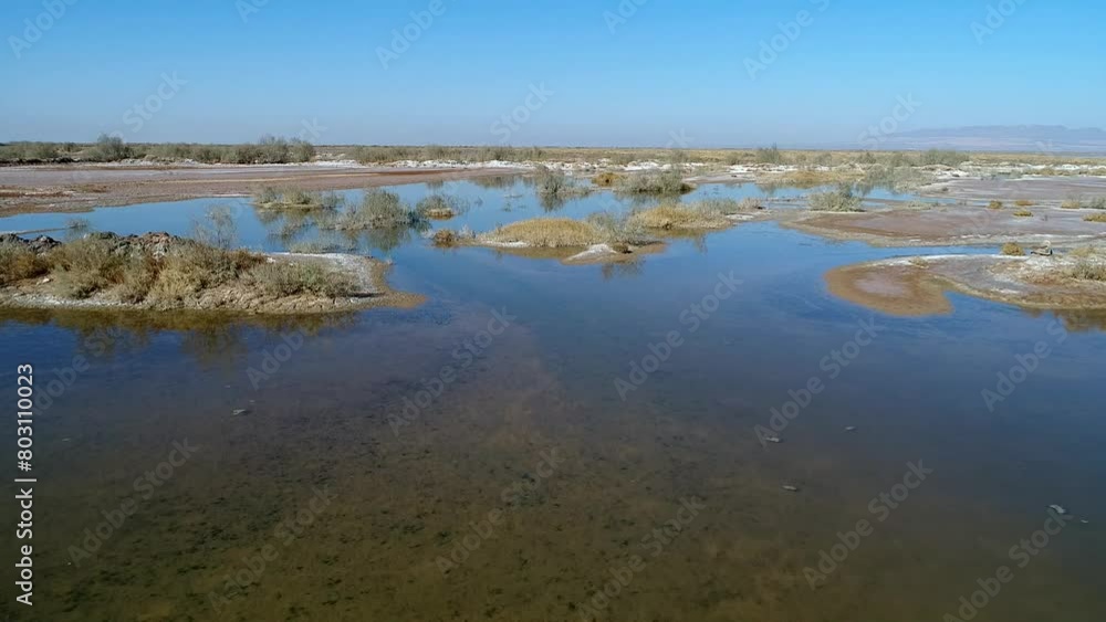 A desert lagoon in India with still water in a beautiful plain full of water High resolution and quality aerial footage. A desert lagoon in India with still water in a beautiful plain full of water High resolution and quality aerial footage.