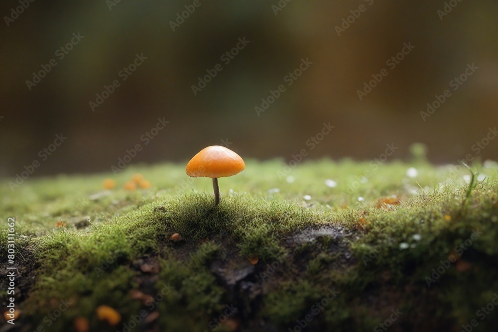 mushroom on the moss mushroom on the moss