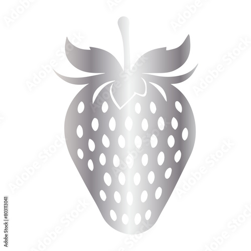 silver strawberry on a white background