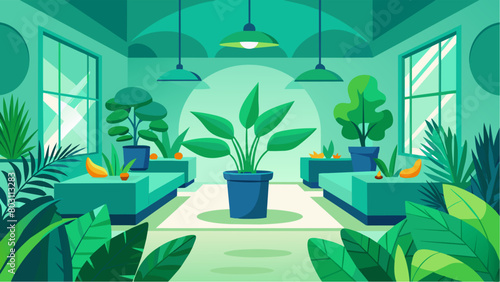 Vibrant green plants were strategically p around the room bringing a touch of nature indoors and promoting a sense of rejuvenation during the theutic.