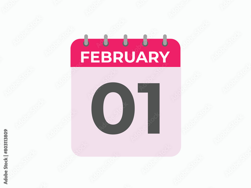 February 1 calendar reminder. 1 February daily calendar icon template. Calendar 1 February icon Design template. Vector illustration
February 1 calendar reminder. 1 February daily calendar icon template. Calendar 1 February icon Design template. Vector illustration