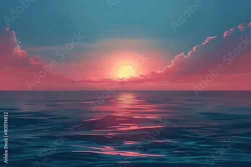 A sunrise over a calm sea  representing a new beginning after the darkness of depression