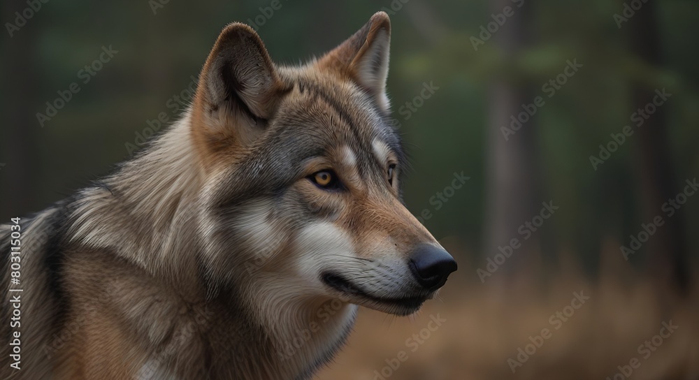 Fototapeta premium gray wolf canis lupus