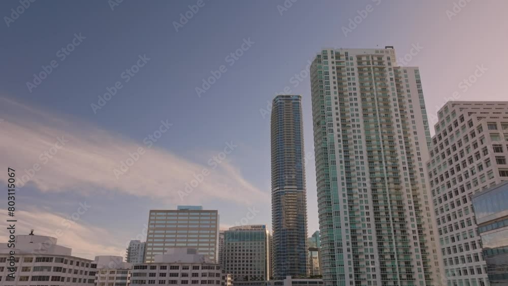 Aerial close up view of Miami downtown Brickell Key Skyline. Aerial shot flying through buildings in Miami Downtown. Miami downtown in 4K UHD aerial view Aerial close up view of Miami downtown Brickell Key Skyline. Aerial shot flying through buildings in Miami Downtown. Miami downtown in 4K UHD aerial view