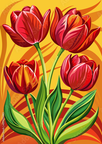 illustration of tulips