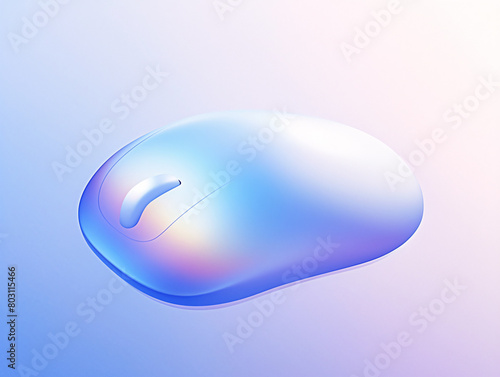 3D cartoon transparent glass material computer peripheral mouse icon 