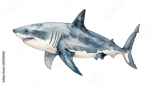 shark fish watercolor digital painting good quality