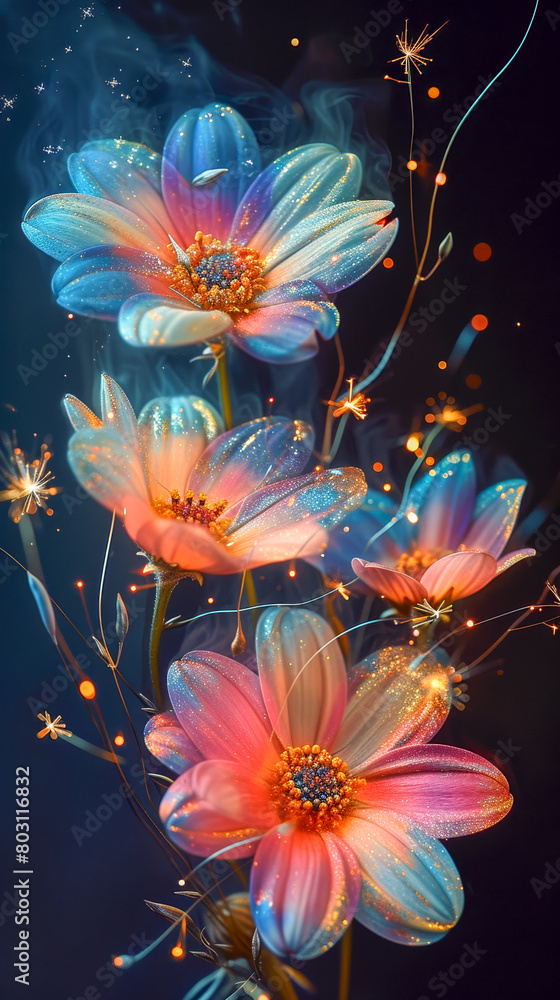 Gerbera daisies ultraviolet image Gerbera daisies ultraviolet image